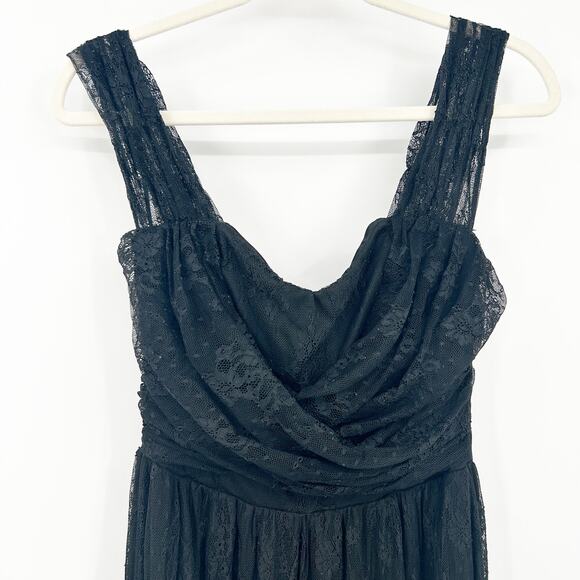 Mystic‎ Womens Party Evening Whimsigoth Sleeveless Lace Maxi Dress Size M Black - Picture 2 of 10